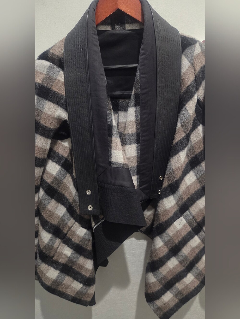 Rick Owens Exploder Check Drape Wool Jacket - Picture 5 of 13